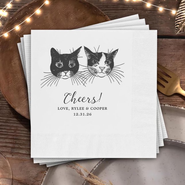 Hochzeit Servietten mit benutzerdefinierten Katzen (Von Creator hochgeladen)