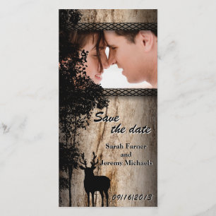 Hochzeit Sichern Sie das Datum Foto-Karte Rustikal Save The Date
