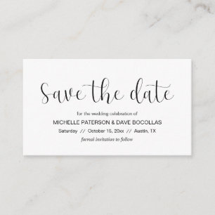 Hochzeit Sichern Sie das Datum Minimal Design, Sch Begleitkarte