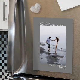 Hochzeit Sichern Sie das Datum vertikale Foto Mini Magneteinladung