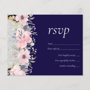 HOCHZEIT - Silber Roségold Blumen Mädchenhaft Glit