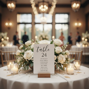Hochzeit Sitzordnung Tisch Liste Karte Elegant