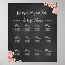 Hochzeit Sitzplan | Kreidetafel Floral