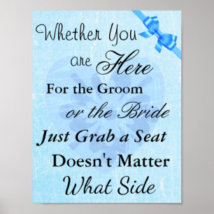 Hochzeit Sitzplan, Sitze "wo immer" Poster