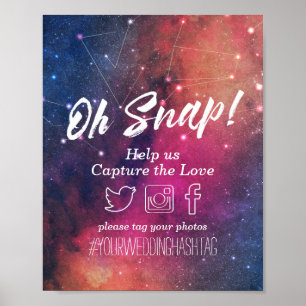 Hochzeit Snap Hashtag Galaxie Nebel Sternbilder Poster
