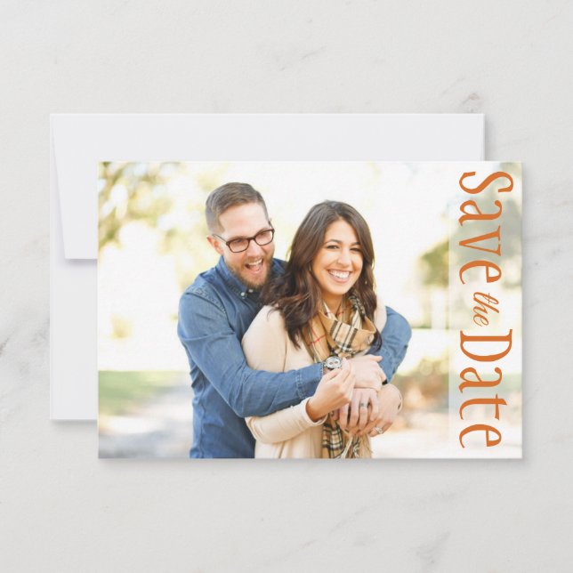 Hochzeit speichern das Date Minimal Foto Rustikale Save The Date (Vorderseite)