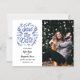 Hochzeit Speichern Sie das Date Foto Calligraphy B Magneteinladung