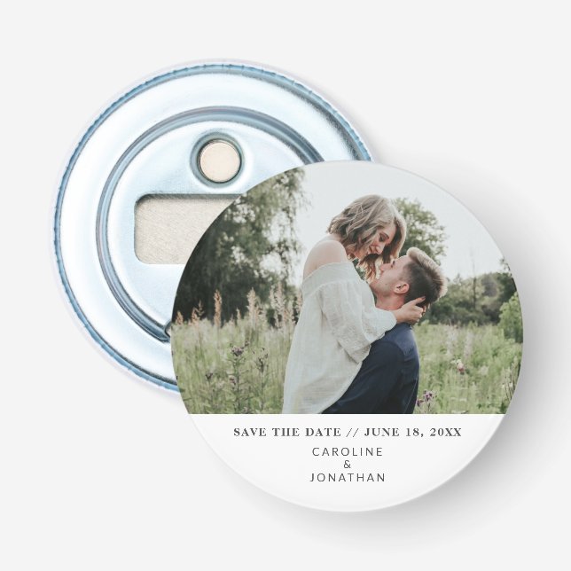 Hochzeit Speichern Sie das Date-Foto einfach nur m Flaschenöffner (Vorderseite)