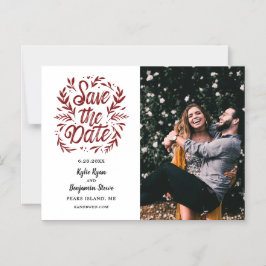 Hochzeit Speichern Sie das Date Foto Kalligrafie b Magneteinladung