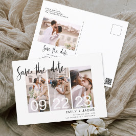 Hochzeit Speichern Sie das Date-Foto Minimalistisc Postkarte