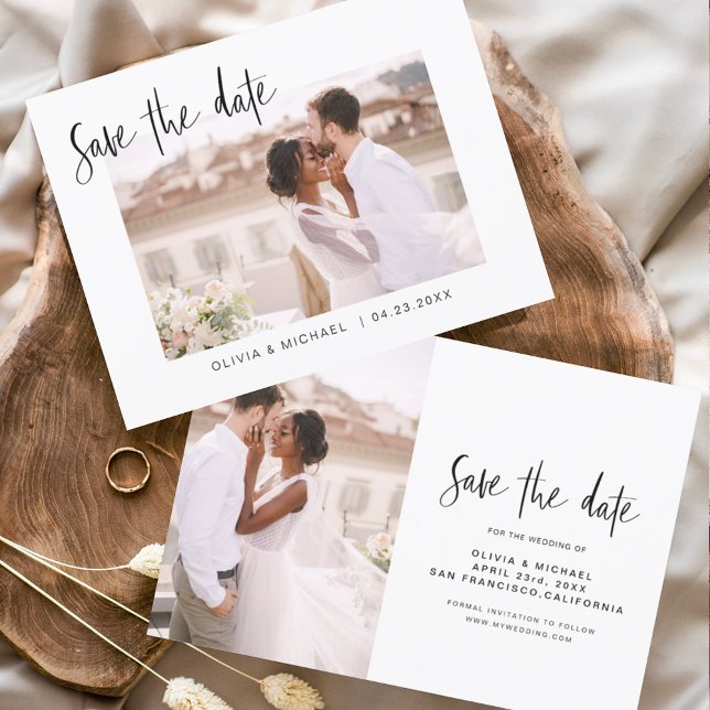 Hochzeit Speichern Sie das Date-Foto Minimalistisc Save The Date (Von Creator hochgeladen)