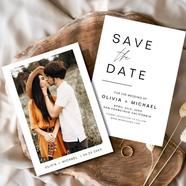 Hochzeit Speichern Sie das Date-Foto Minimalistisc Save The Date (Von Creator hochgeladen)