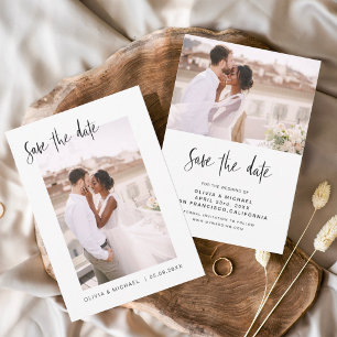 Hochzeit Speichern Sie das Date-Foto Minimalistisc Save The Date