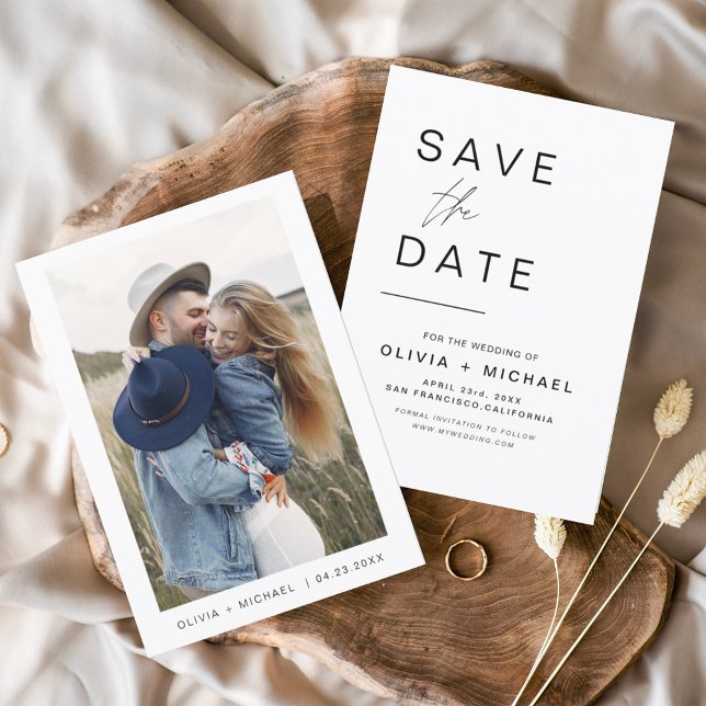 Hochzeit Speichern Sie das Date-Foto Minimalistisc Save The Date (Von Creator hochgeladen)