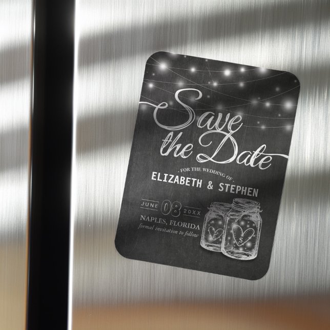Hochzeit speichern Sie das Date Mason Jars String  Magnet (Von Creator hochgeladen)