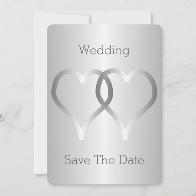 Hochzeit speichern Sie das Datum, an dem Silber hö Save The Date (Vorderseite)