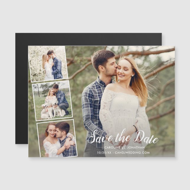 Hochzeit speichern Sie das Datum, an dem viele Fot Magnetkarte (Vorne/Hinten)