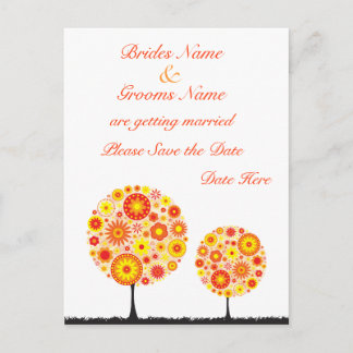 Hochzeit speichern Sie das Datum - Blume wünscht B Ankündigungspostkarte