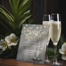 Hochzeit speichern Sie das Datum Champagner Glass  Save The Date