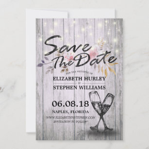 Hochzeit speichern Sie das Datum Champagner Glass  Save The Date