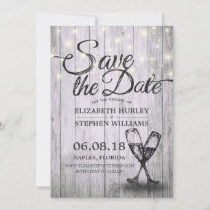 Hochzeit speichern Sie das Datum Champagner Glass  Save The Date