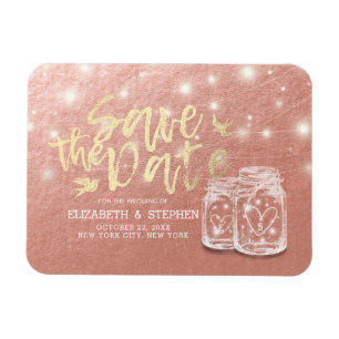 Hochzeit speichern Sie das Datum Couple Mason Jars Magnet