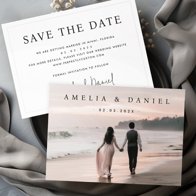 Hochzeit speichern Sie das Datum der benutzerdefin Einladung (Wedding save the date custom photo card)