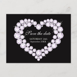 Hochzeit speichern Sie das Datum Diamanten in eine Ankündigungspostkarte