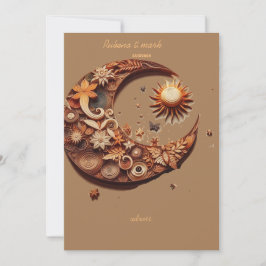 Hochzeit speichern Sie das Datum hölzernen Schnitz Einladung