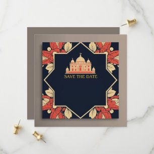 Hochzeit speichern Sie das Datum indische Thema Ei Save The Date