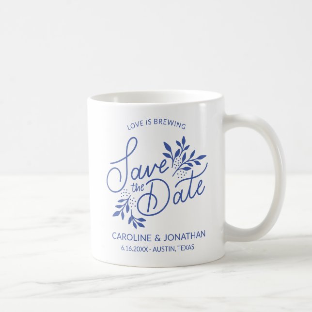 Hochzeit Speichern Sie das Datum Liebe Brauen Paar Kaffeetasse (Rechts)