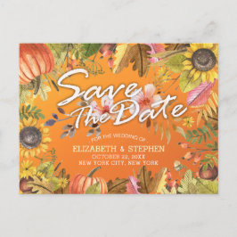 Hochzeit speichern Sie das Datum Maple Herbst verl Ankündigungspostkarte