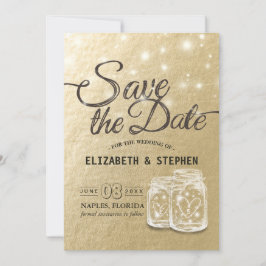 Hochzeit speichern Sie das Datum Mason Jar String Save The Date