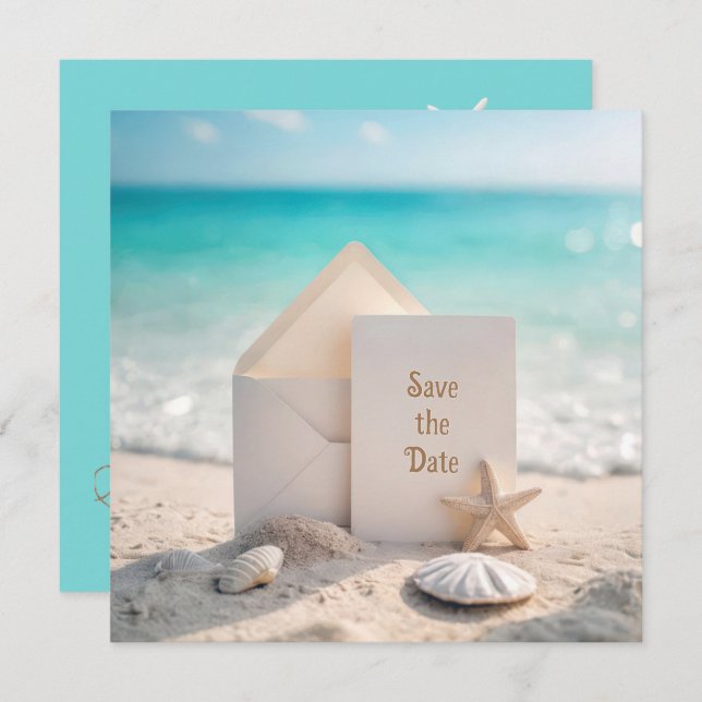 Hochzeit speichern Sie das Datum mit Starfish Save The Date (Vorne/Hinten)