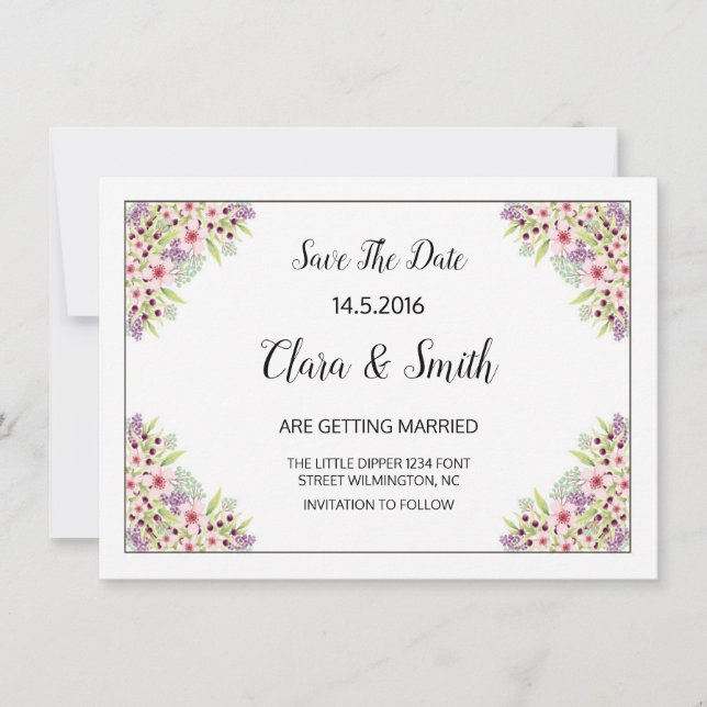 Hochzeit Speichern Sie das Datum PostCard Save The Date (Vorderseite)