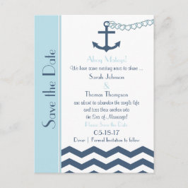 Hochzeit Speichern Sie das Datum Postkarte - Nauti