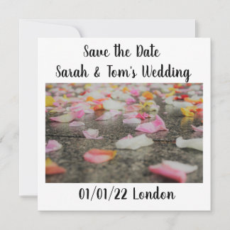 Hochzeit speichern Sie das Datum Rose Blätter Einladung