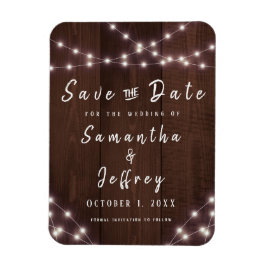 Hochzeit speichern Sie das Datum rustikale String  Magnet