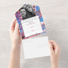 Hochzeit speichern Sie das Datum RVSP All In One Einladung