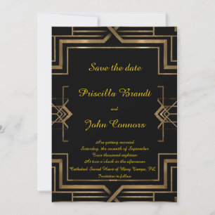 Hochzeit Speichern Sie das Datum, schwarz, großart Save The Date