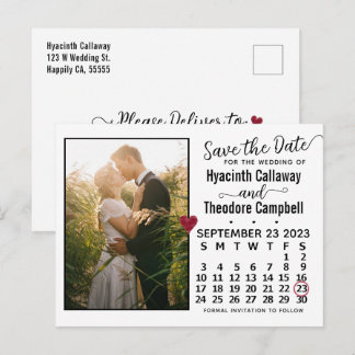Hochzeit Speichern Sie das Datum September 2023 Ka Einladungspostkarte