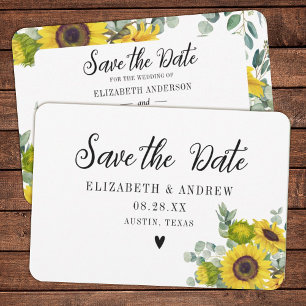 Hochzeit speichern Sie das Datum Sonnenblumen Blum Dankeskarte