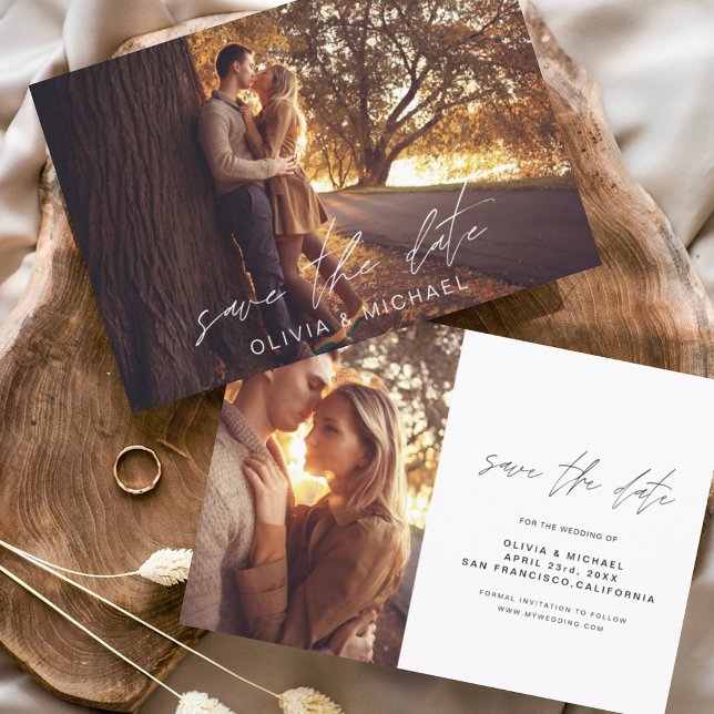 Hochzeit Speichern Sie den Fall des handgeschriebe Save The Date (Von Creator hochgeladen)