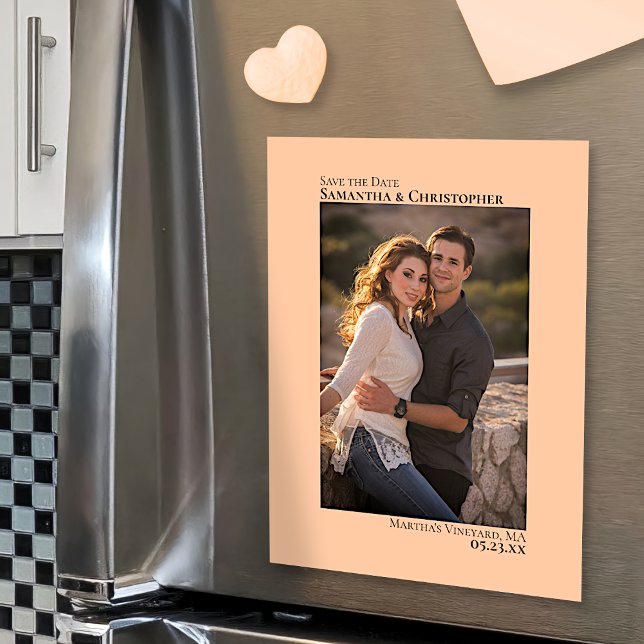 Hochzeit Speichern Sie den vertikalen Foto-Koralle Magneteinladung (Von Creator hochgeladen)