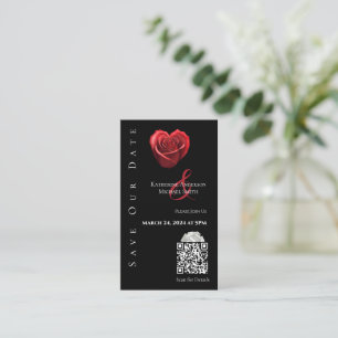 Hochzeit Speichern Sie die Date-QR-Code-Heart-gest Visitenkarte