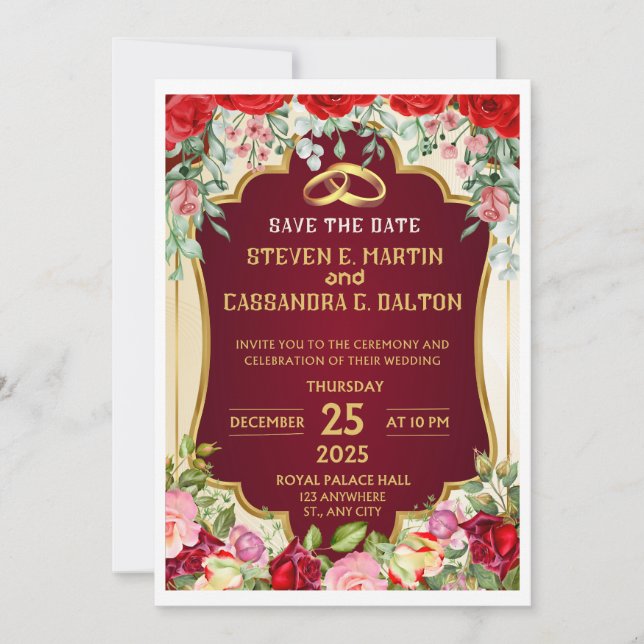 Hochzeit Speichern Sie die Datumskarten Save The Date (Vorderseite)