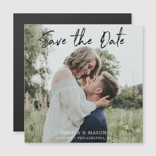 Hochzeit speichern Sie die Datumsmagnete - Daten s Magneteinladung (Vorne/Hinten)