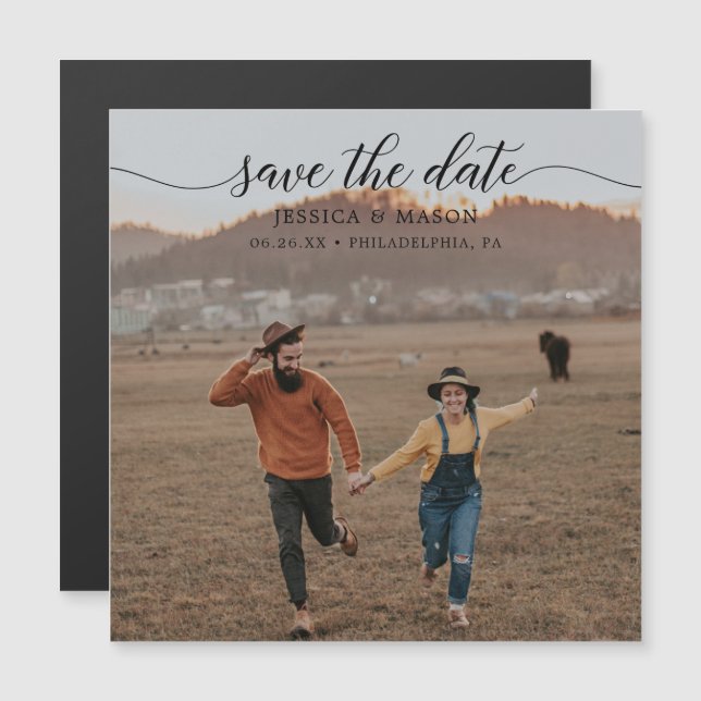 Hochzeit speichern Sie die Datumsmagnete - Daten s Magneteinladung (Vorne/Hinten)