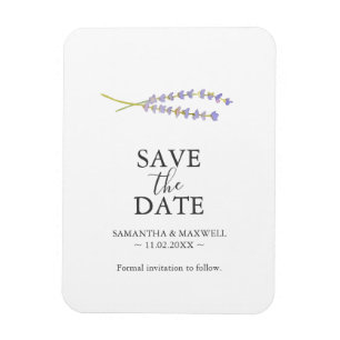 Hochzeit speichern Sie die Datumsmagnete Lavender Magnet