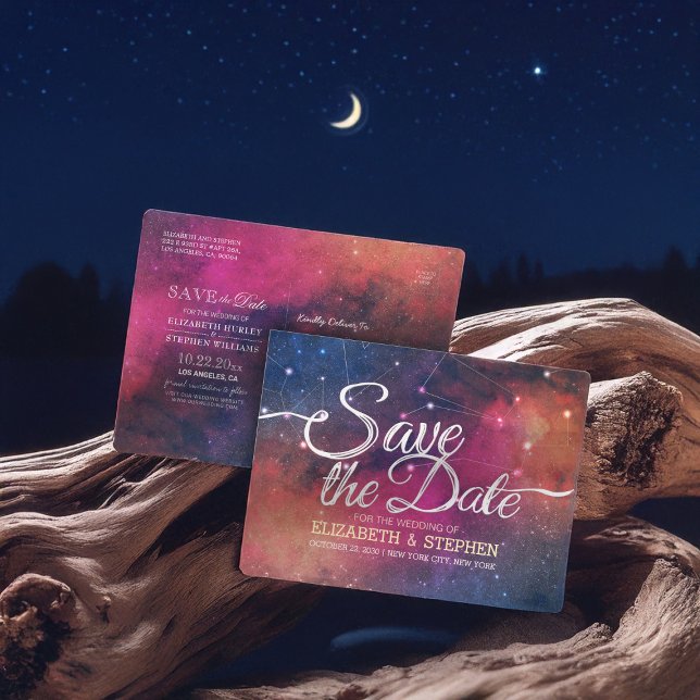 Hochzeit speichert das Datum Galaxie-Nebula-Sternb Ankündigungspostkarte (Von Creator hochgeladen)